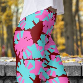 Legging Padrão Fabuloso de Desvio em Fase Vermelha Profund