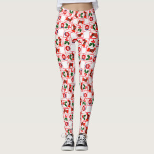 Legging Padrão festivo de Natal