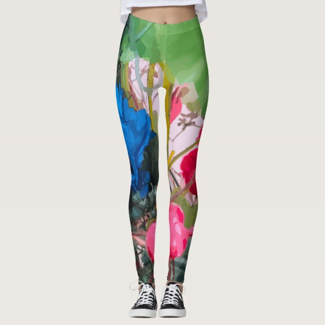 Legging Padrão Floral abstrato (Frente)