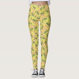 Legging Padrão Floral Alegre: Flores Rosa