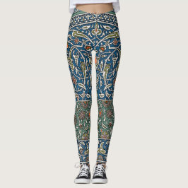Legging Padrão Floral Arábico Decorativo Vintage