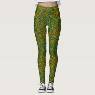 Legging Padrão Floral Arcadia de William Morris Verde Dour