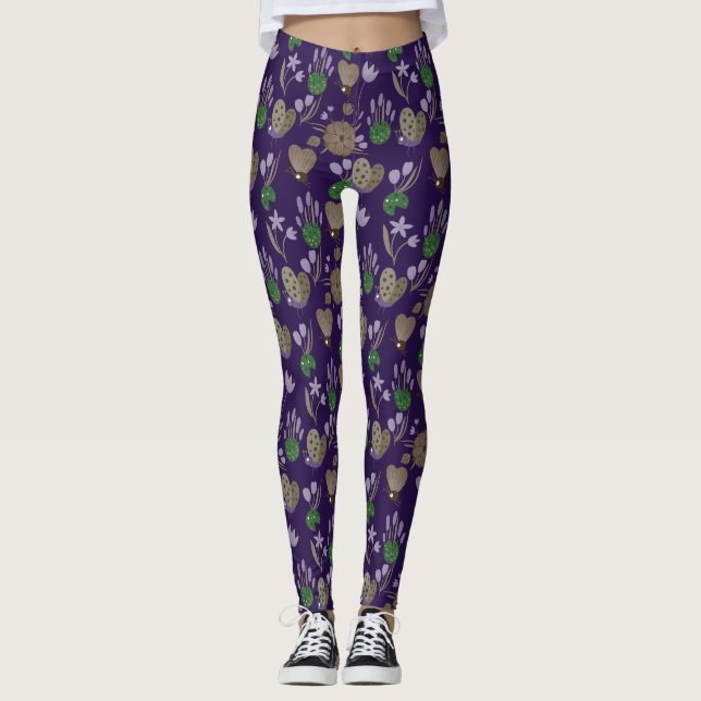 Legging Padrão Floral Azul (Frente)