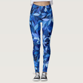 Legging Padrão Floral Azul Invisível