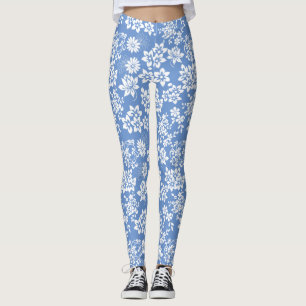 Legging Padrão floral.b L Azul BG