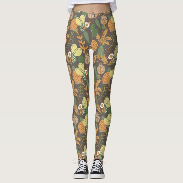 Legging Padrão Floral bonito (Frente)