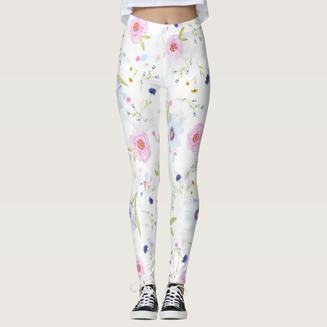 Legging Padrão Floral bonito (Frente)