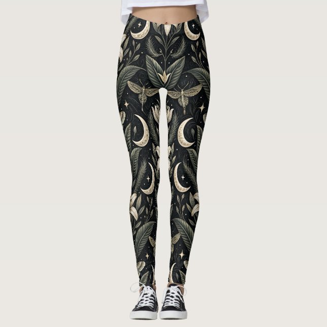 Legging Padrão Floral Borboleta Gótica (4) (Frente)