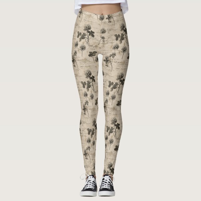 Legging Padrão Floral Botânico Vintage (4) (Frente)