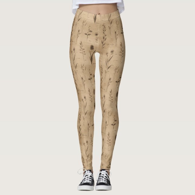 Legging Padrão Floral Botânico Vintage (9) (Frente)