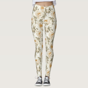 Legging Padrão Floral Branco Peony