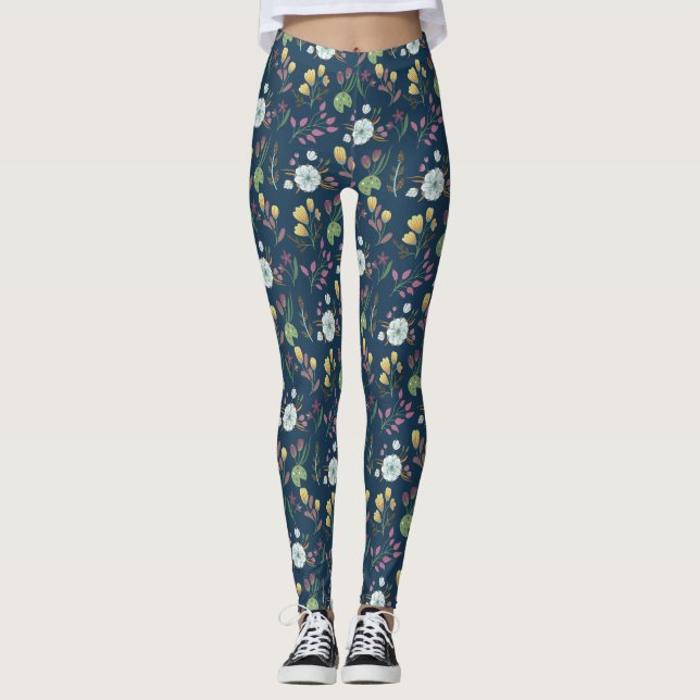 Legging Padrão Floral Colorido (Frente)