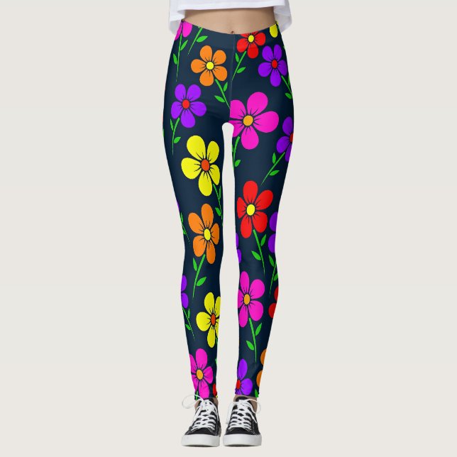 Legging Padrão Floral Colorido (Frente)