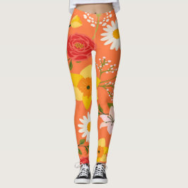 Legging Padrão Floral Colorido