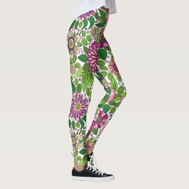 Legging Padrão Floral Colorido (Direita)