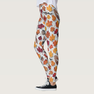 Legging Padrão floral com folhas caídas 4 - Pernas