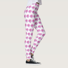 Legging Padrão floral cor-de-rosa Daisies rosa