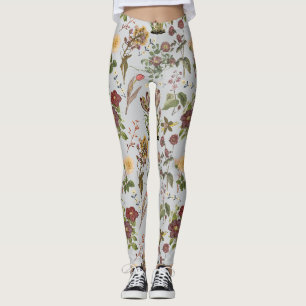 Legging Padrão floral de aquarela vítrea 2508.LGrey BG