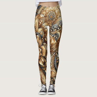 Legging padrão floral de arte de joiasLeggings