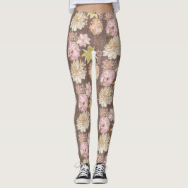 Legging Padrão Floral de Asfalto Boho Rústico