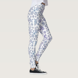 Legging Padrão Floral de cinza e Lavanda