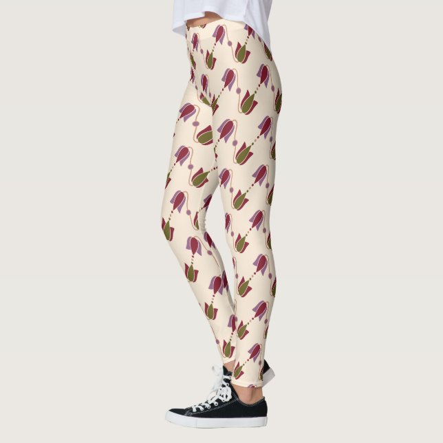 Legging Padrão Floral de Cor Anterior (Esquerda)