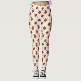 Legging Padrão Floral de Cor Anterior