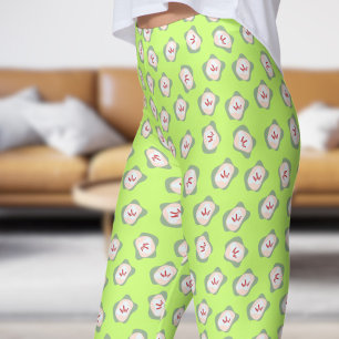 Legging Padrão Floral de Estilo e Sepal Verde-oliva Chic