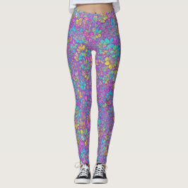 Legging Padrão Floral de Flor Silvestre Colorido Boêmio Bo
