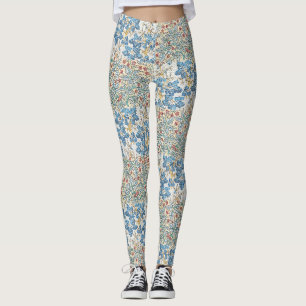Legging Padrão Floral de Gerânio Selvagem Art Nouveau Anti