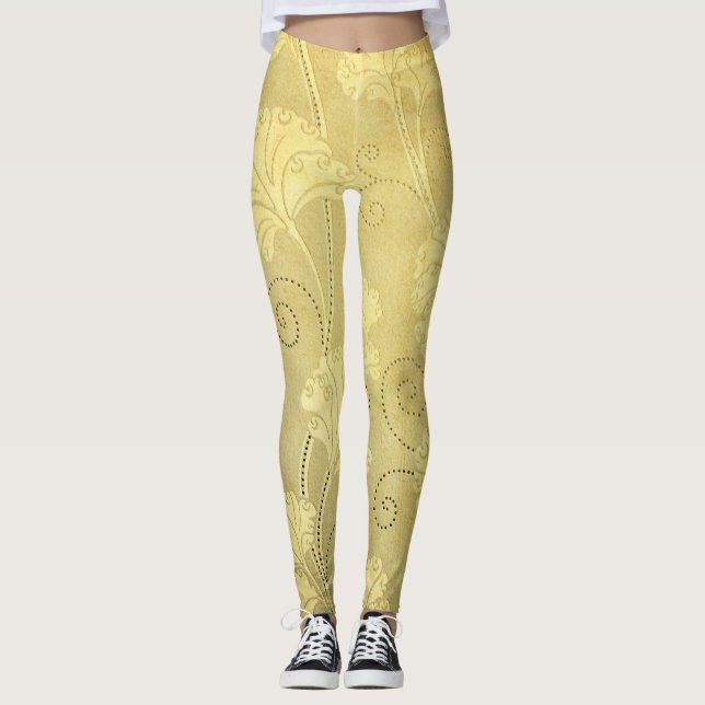 Legging Padrão floral de Grunge. (Frente)