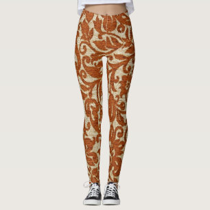 Legging Padrão floral de javanês: textura tecida.