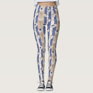 Legging Padrão Floral de Margarida Minimalista (1)