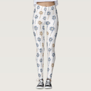 Legging Padrão Floral de Margarida Minimalista (4)