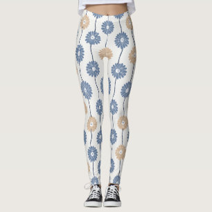 Legging Padrão Floral de Margarida Minimalista (5)