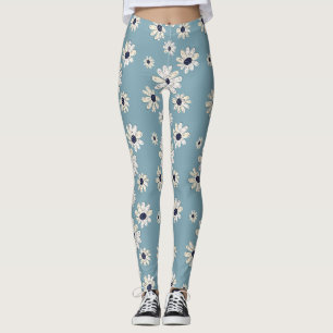 Legging Padrão Floral de Margarida Minimalista (6)