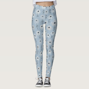 Legging Padrão Floral de Margarida Minimalista (7)
