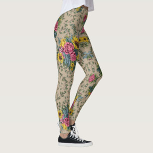 Legging Padrão floral de multicor chic