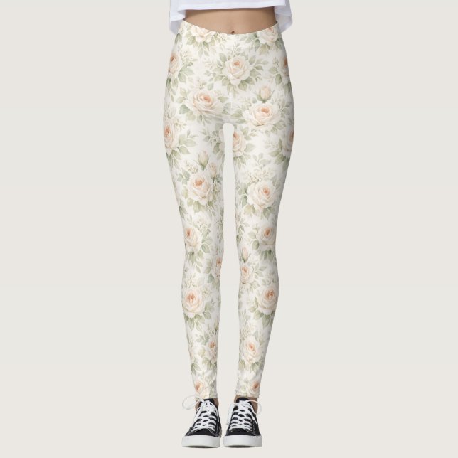 Legging Padrão Floral de Noiva (Frente)