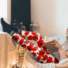 Legging Padrão Floral de Papas Vermelhas