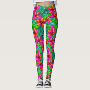 Legging Padrão Floral de Paraíso Tropical