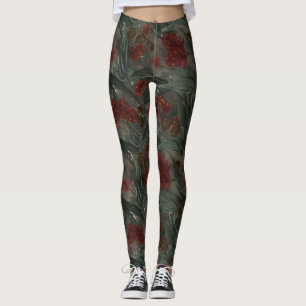 Legging Padrão Floral de Pincel Eucalyptus Australiano