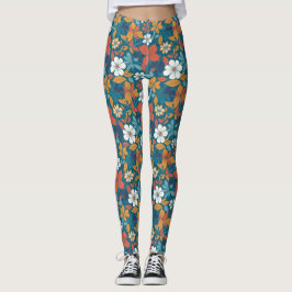 Legging Padrão Floral de Verão Forte