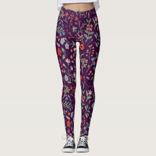Legging Padrão floral decorativo sem costura.