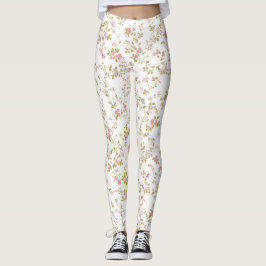 Legging Padrão Floral Delicado da Vinha do Flor