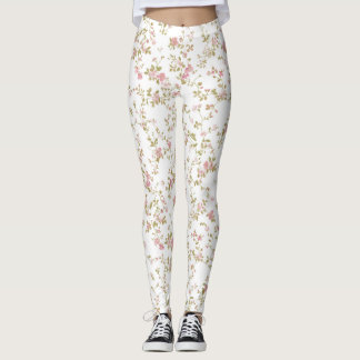 Legging Padrão Floral Delicado da Vinha do Flor