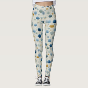 Legging Padrão Floral do Jardim de Chuva Sereno (2)