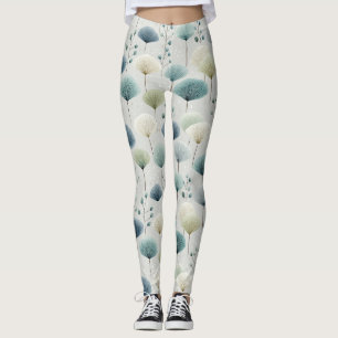 Legging Padrão Floral do Jardim de Chuva Sereno (5)