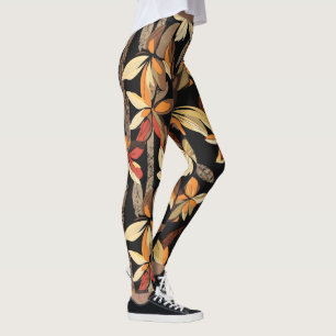 Legging Padrão Floral do outono