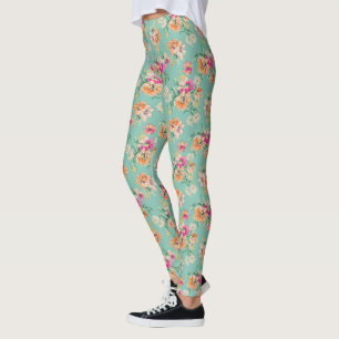 Legging Padrão Floral do Sketch Brilhante